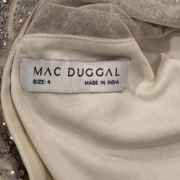 NWT Mac Duggal 5532 Embellished Illusion Cap Sleeve Column Gown Size 4 - Picture 9 of 14